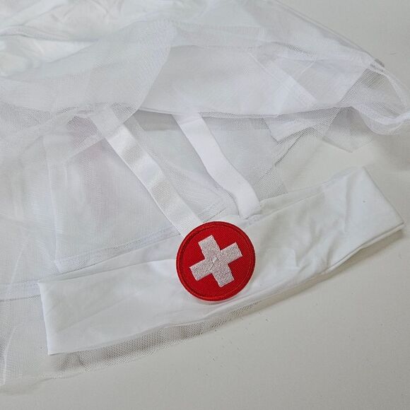 NEW Fantasy Lingerie PLAY Bedside Nurse Sexy Costume 3-Piece Set M/L - Picture 4 of 6